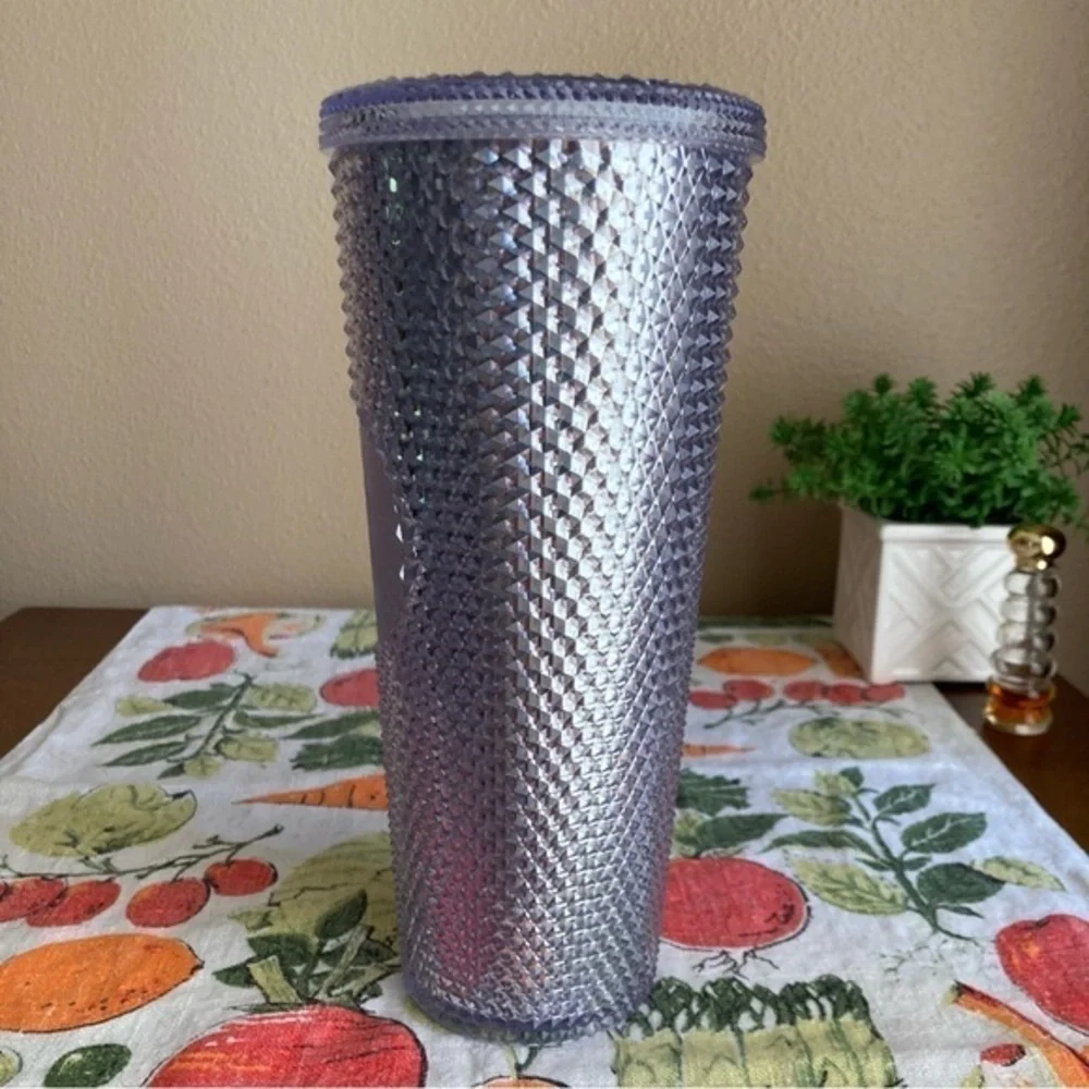 Starbucks Platinum silver stud tumbler MISSING STRAW